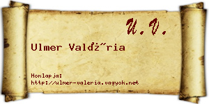 Ulmer Valéria névjegykártya